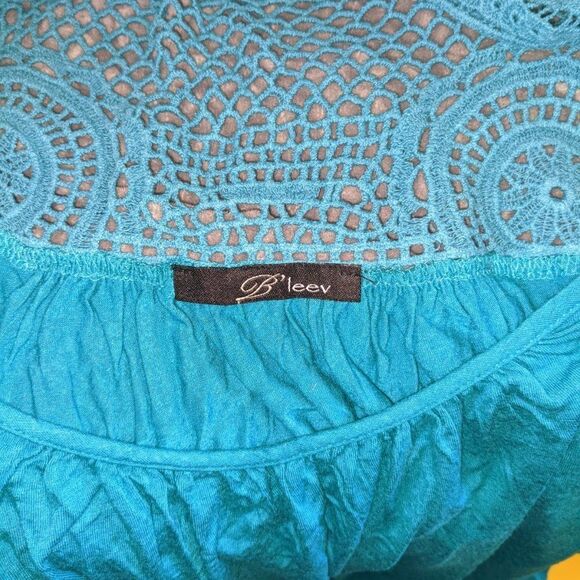 B'leev turquoise blue blouse - Picture 5 of 6